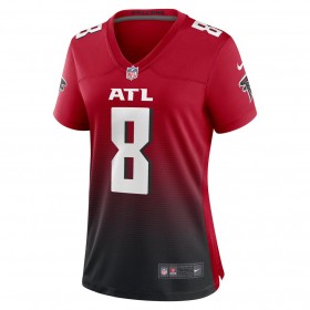Camiseta  Mujer Atlanta Falcons Kyle Pitts 8 Nike Rojo 2021 NFL Draft